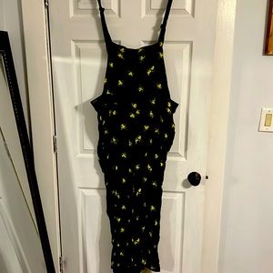 Torrid lemon wide leg overalls